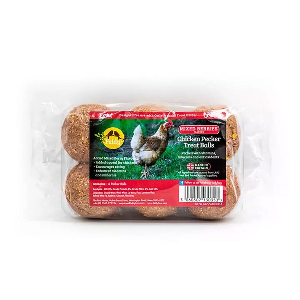Feldy Mixed Berries Chicken Pecker Balls 110g 6 Pack