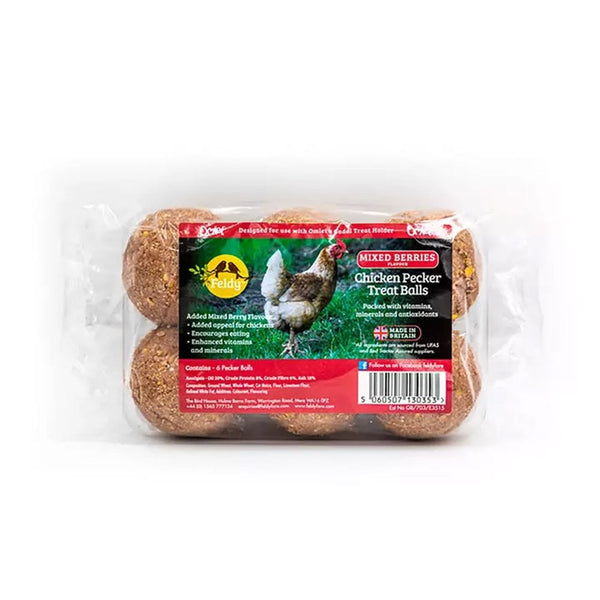 Feldy Mixed Berries Chicken Pecker Balls 110g 6 Pack