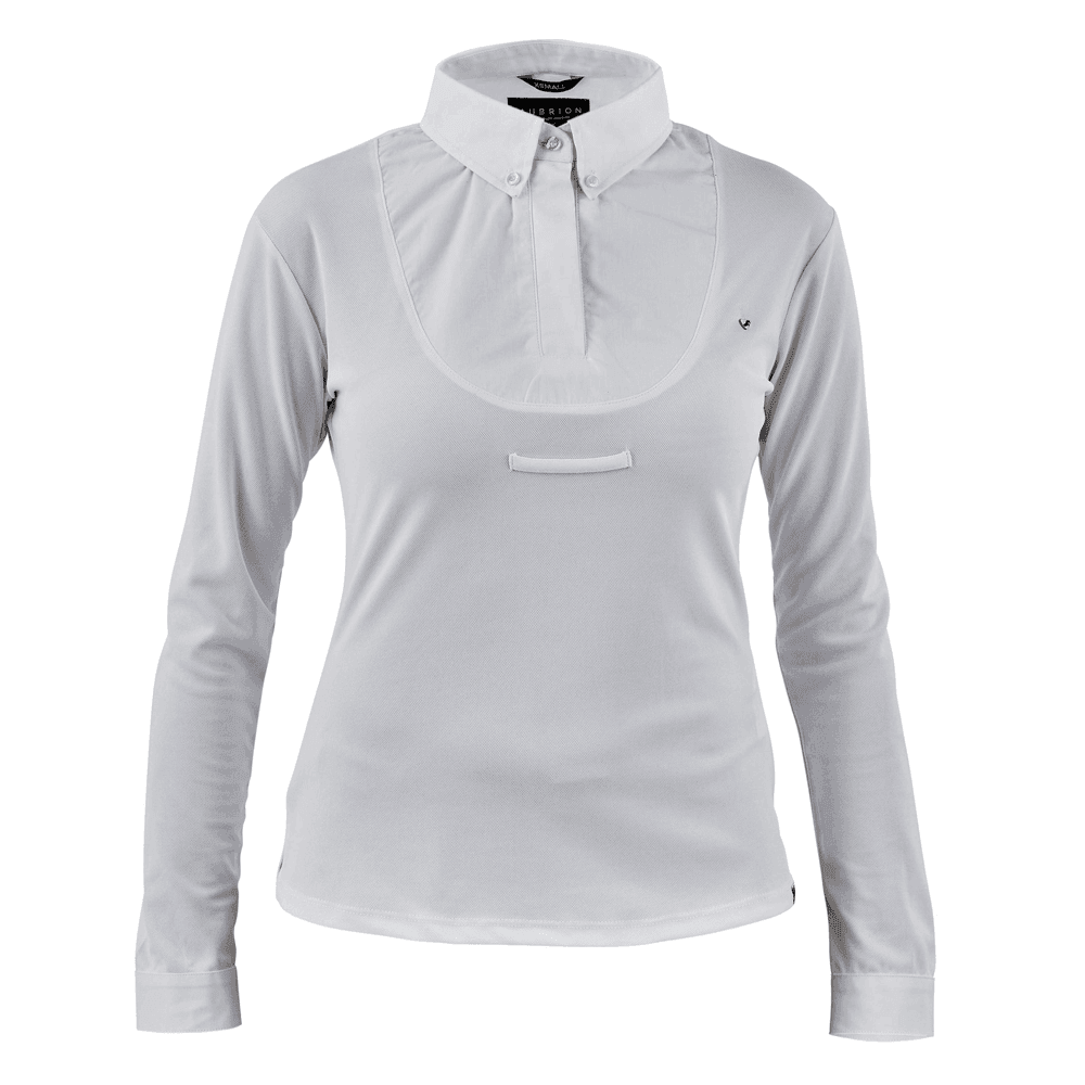 Aubrion Ladies Long Sleeve Tie Shirt White
