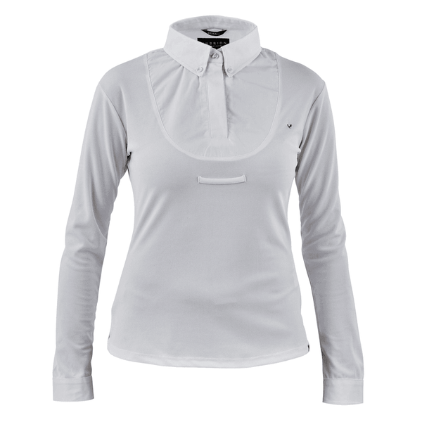 Aubrion Ladies Long Sleeve Tie Shirt White