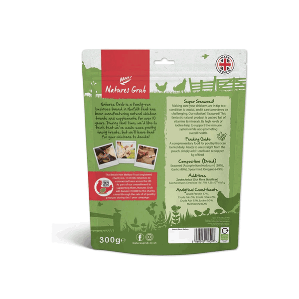 Natures Grub Garlic, Herbs & Seaweed with Probiotics 300g