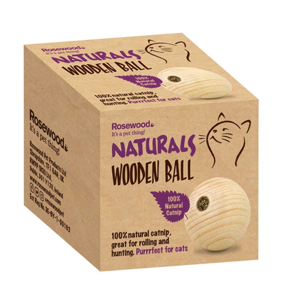 Rosewood Cat Naturals Catnip Wooden Ball