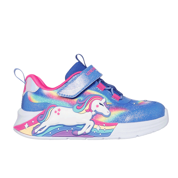 Skechers Light Unicorn Chaser Kids Trainers Blue Sparkle