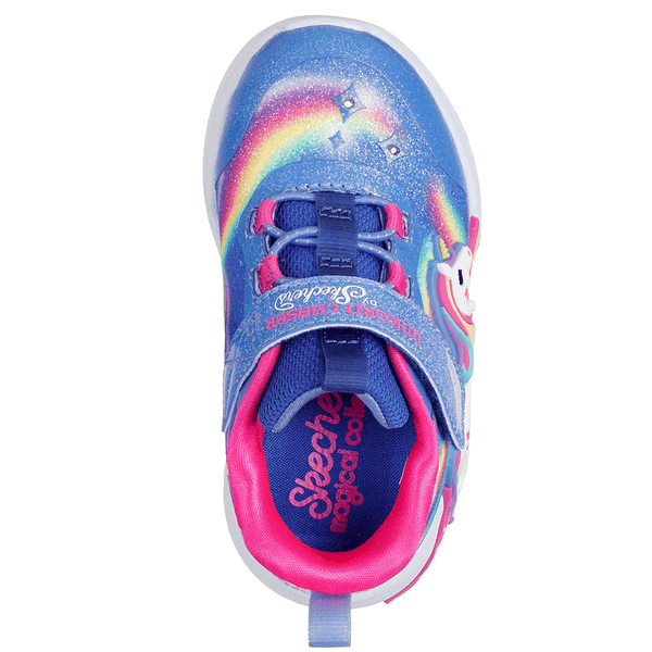 Skechers Light Unicorn Chaser Kids Trainers Blue Sparkle