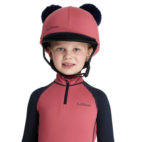 LeMieux Double Pom Hat Silk Cranberry
