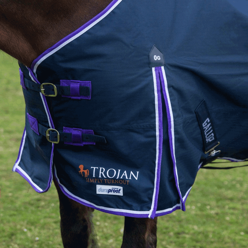 Gallop Duraproof Lightweight 0g Standard Neck Turnout Rug Navy/Purple