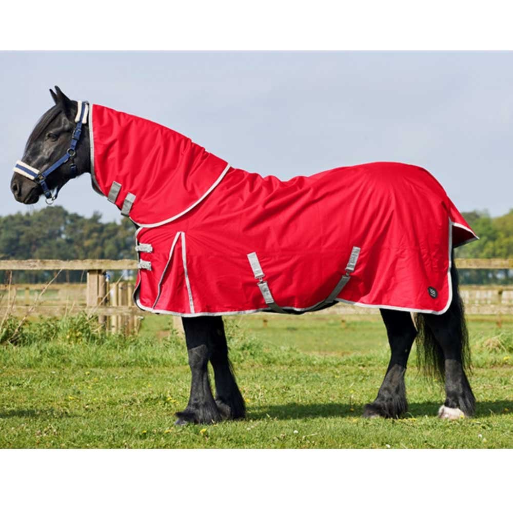 Firefoot Detachable Neck Turnout Rug 200g Red/Grey