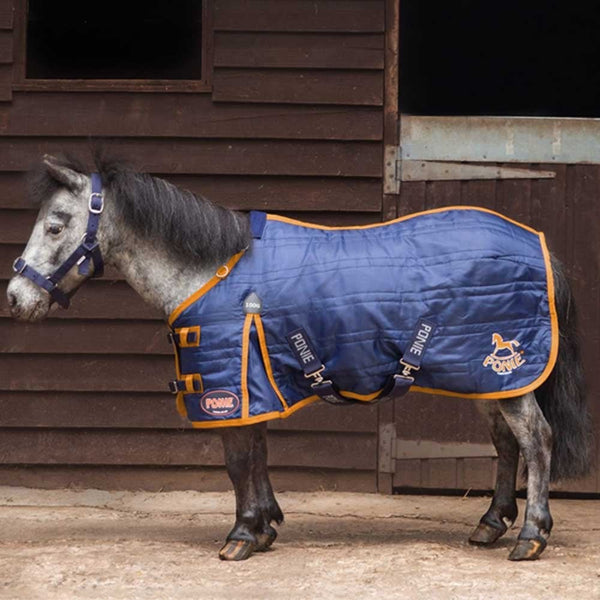 Gallop Ponie Stable Rug Navy/Orange 100g