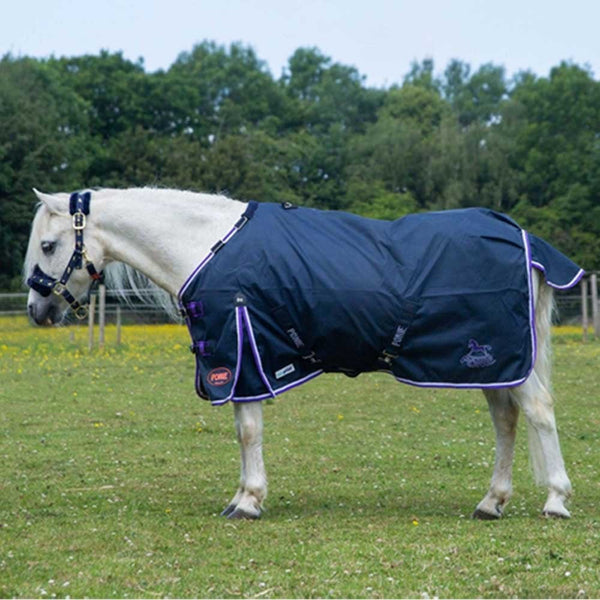 Gallop Ponie DURAproof Lightweight Turnout Navy/Purple 0g