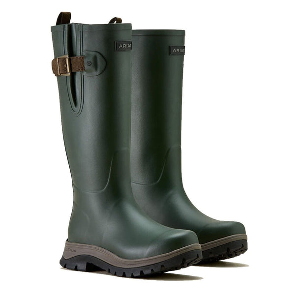 Ariat Mens Woodstock Rubber Wellington Boot Olive Green