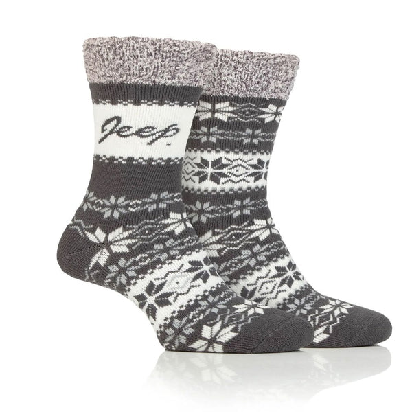 Thermal Fairisle Boot Socks Slate 2 Pairs
