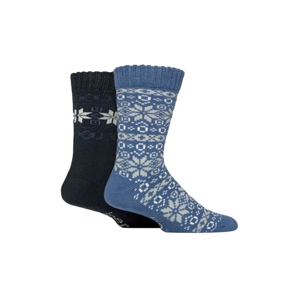 Jeep Brushed Thermal Men's Boot Socks 2 Pairs Midnight Blue