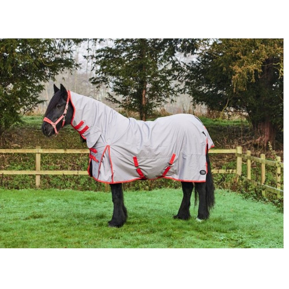 Firefoot Zero Fill Fixed Neck Turnout Rug Grey/Red