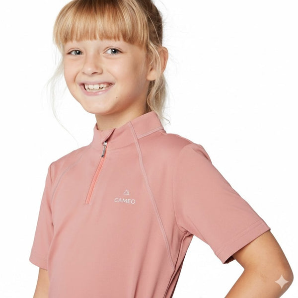 Short Sleeved Childs Base Layer Dusky Pink