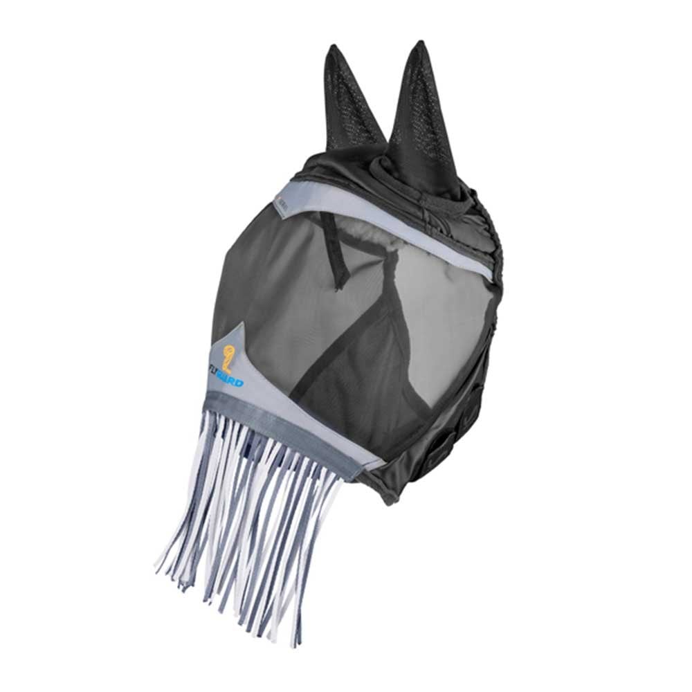 Shires Fine Mesh Fly Mask with Ears &  Nose Fringe Jet