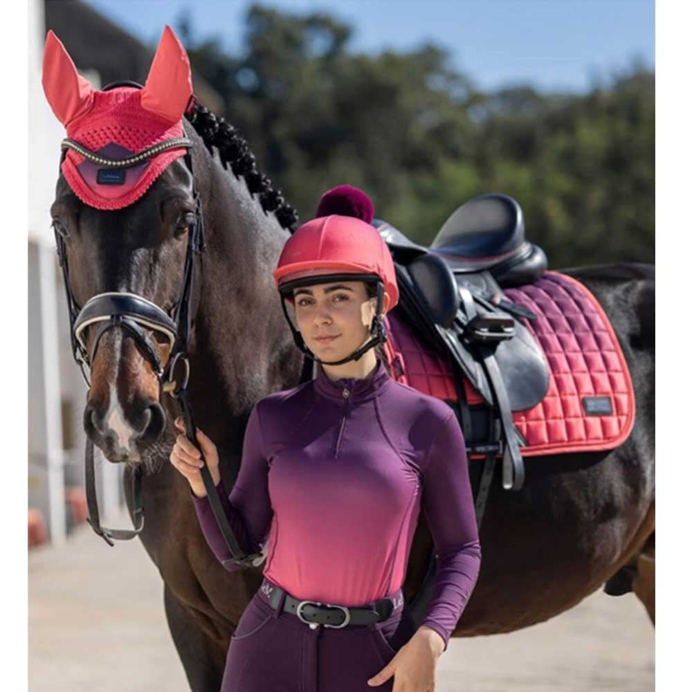LeMieux Spectrum Dressage Square Aubergine/Papaya Large