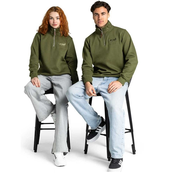 Cotswold Fox Tetbury Quarter Zip Basil Green