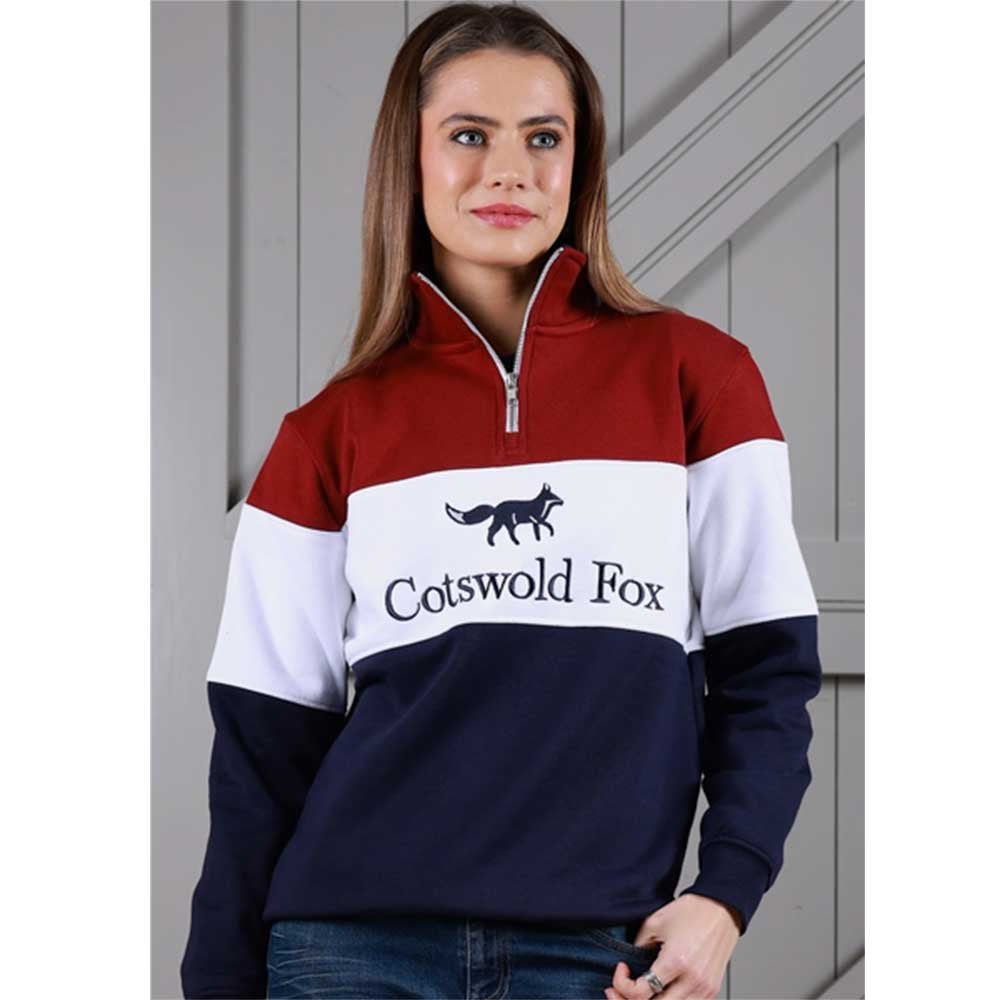 Cotswold Fox Cirencester Quarter Zip Burgundy