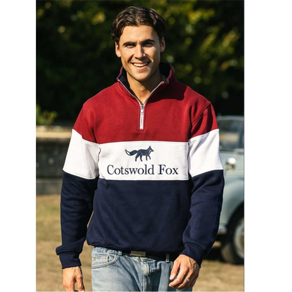 Cotswold Fox Cirencester Quarter Zip Burgundy