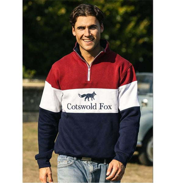 Cotswold Fox Cirencester Quarter Zip Burgundy