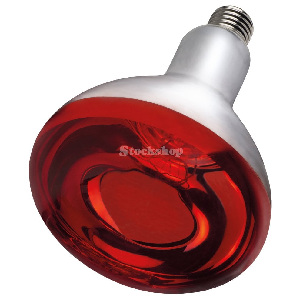 Stockshop Heat Lamp Bulb Red 250W