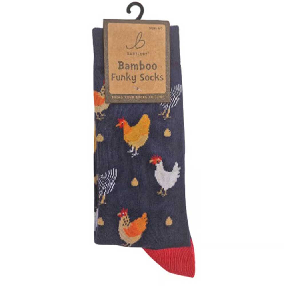 Bartleby Funky Bamboo Socks Colourful Chicken Size 4-7
