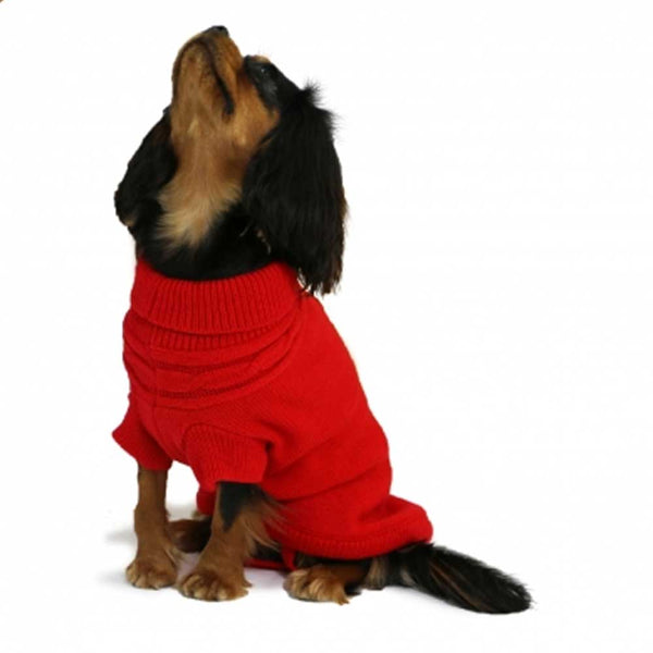 Ancol Cable Knit Jumper Red