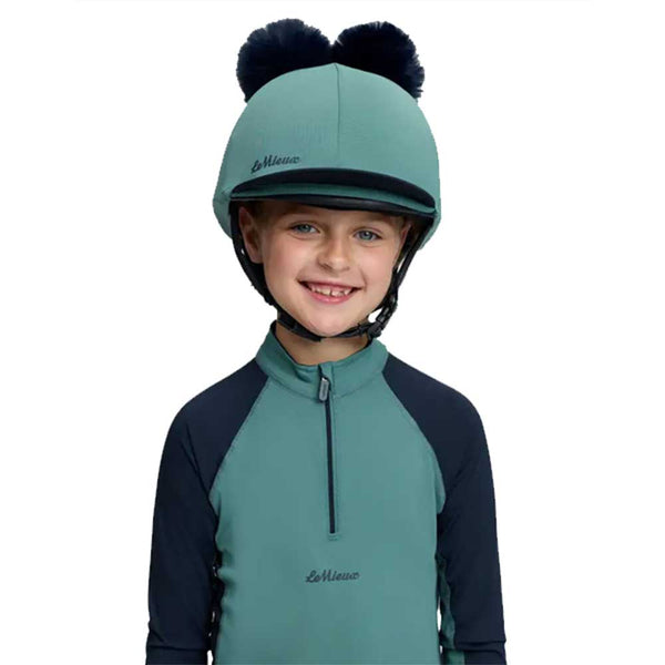 LeMieux Mini Double Pom Hat Silk Navy/Aloe