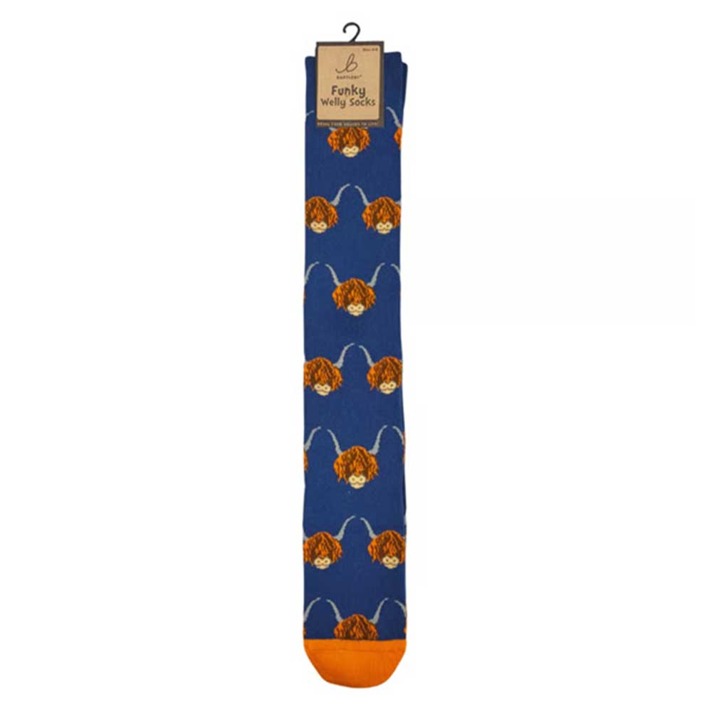 Bartleby Welly Socks Novelty Highland Cow Size 4-8