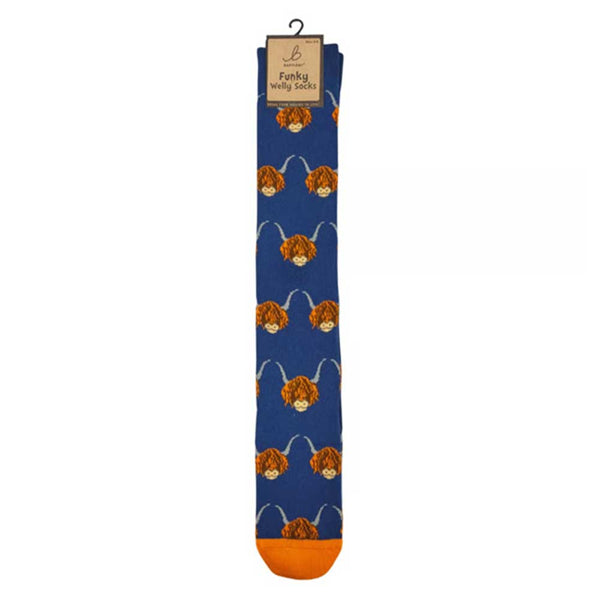Bartleby Welly Socks Novelty Highland Cow Size 4-8