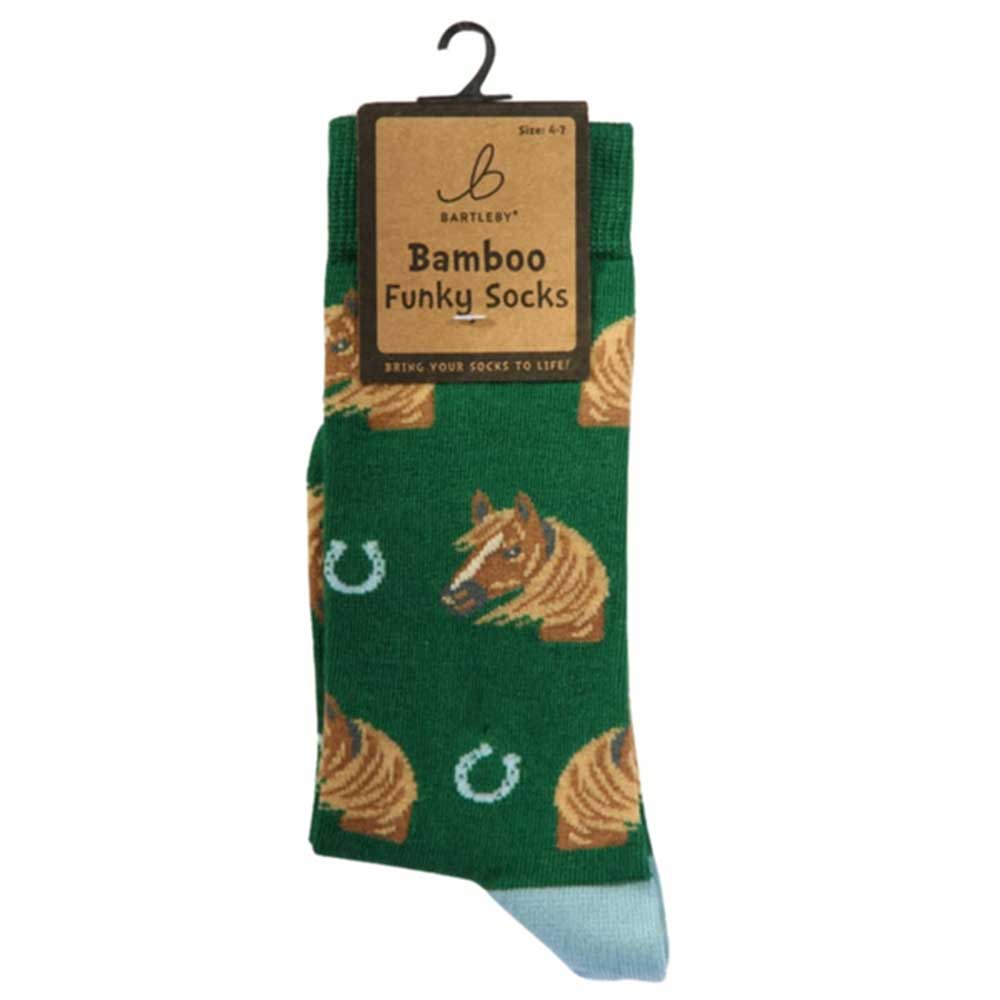 Bartleby Funky Bamboo Socks Horses Head Size 4-7