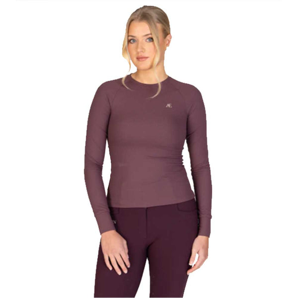 Aubrion Ribbed long Sleeve Top Thistle
