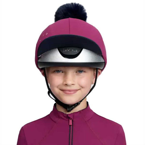 LeMieux Classique Pom Hat Silk Blackberry