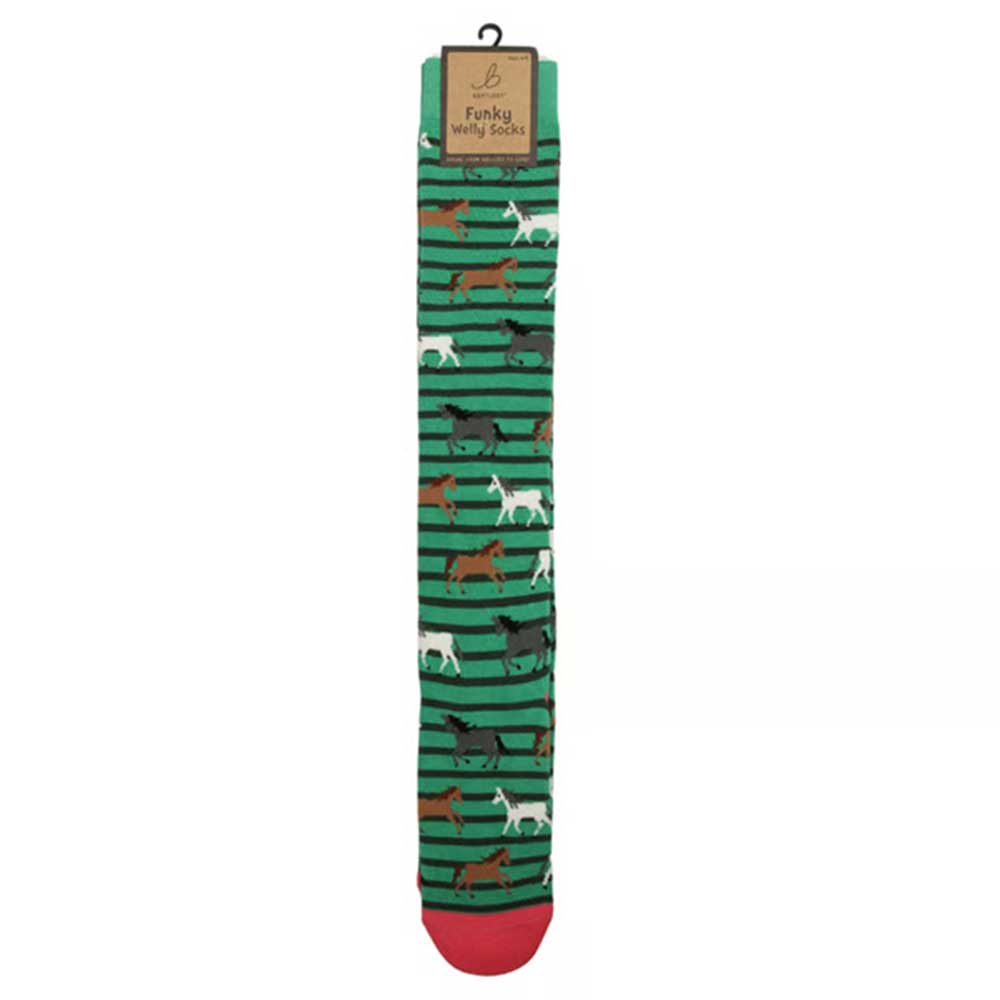 Bartleby Welly Socks Novelty Galloping Horses Size 4-8