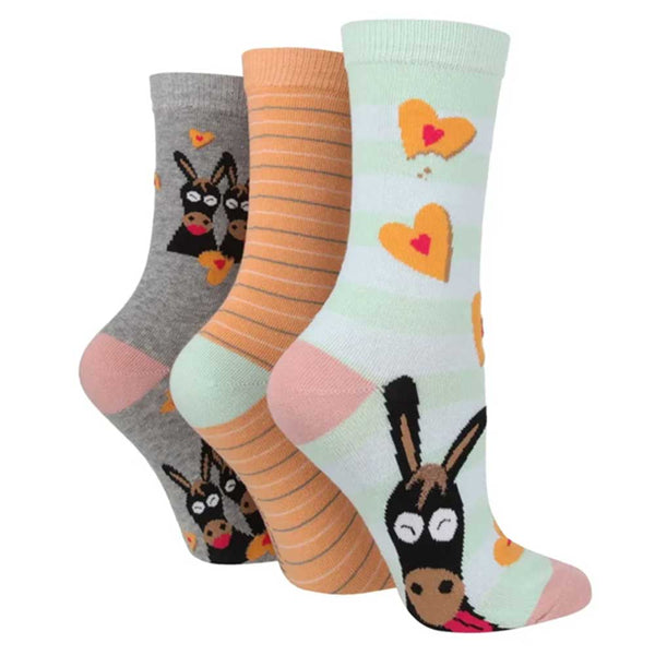 Platinum Wildfeet Cotton Jacquard Socks 4-8 Donkey 3 Pairs