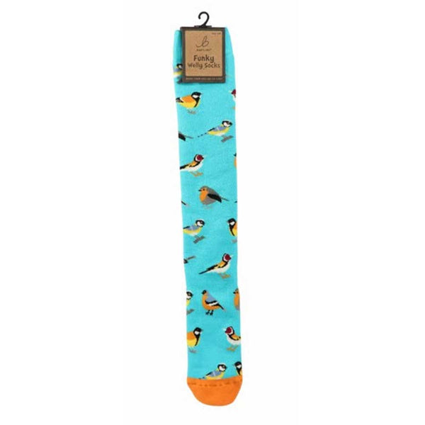 Bartleby Welly Socks Novelty Wild Birds Size 4-8