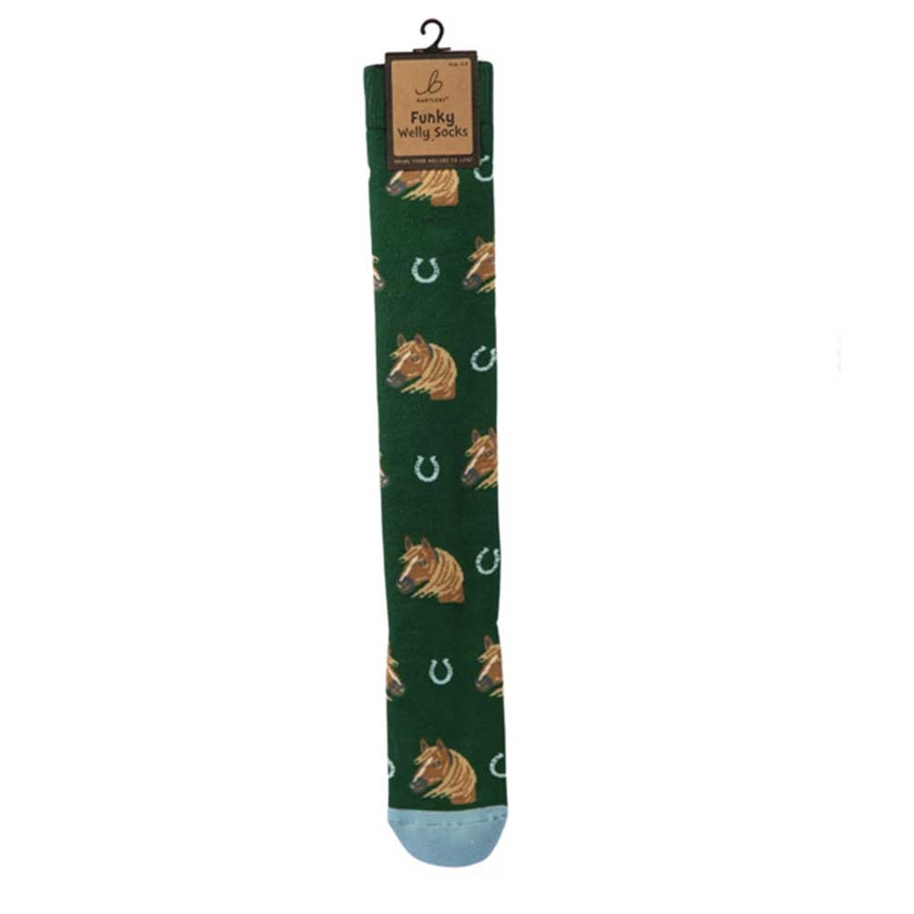 Bartleby Welly Socks Novelty Horses Head Size 4-8