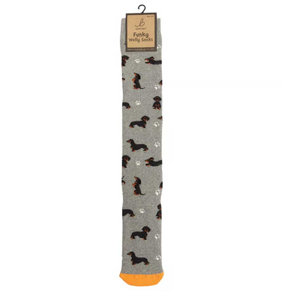 Bartleby Welly Socks Novelty Sauagage Dog Size 4-8