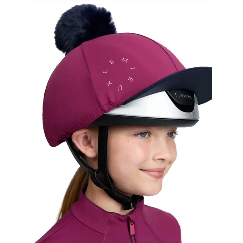 LeMieux Classique Pom Hat Silk Blackberry