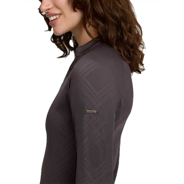 LeMieux Heritage Check Long Sleeve Base Layer Cocoa