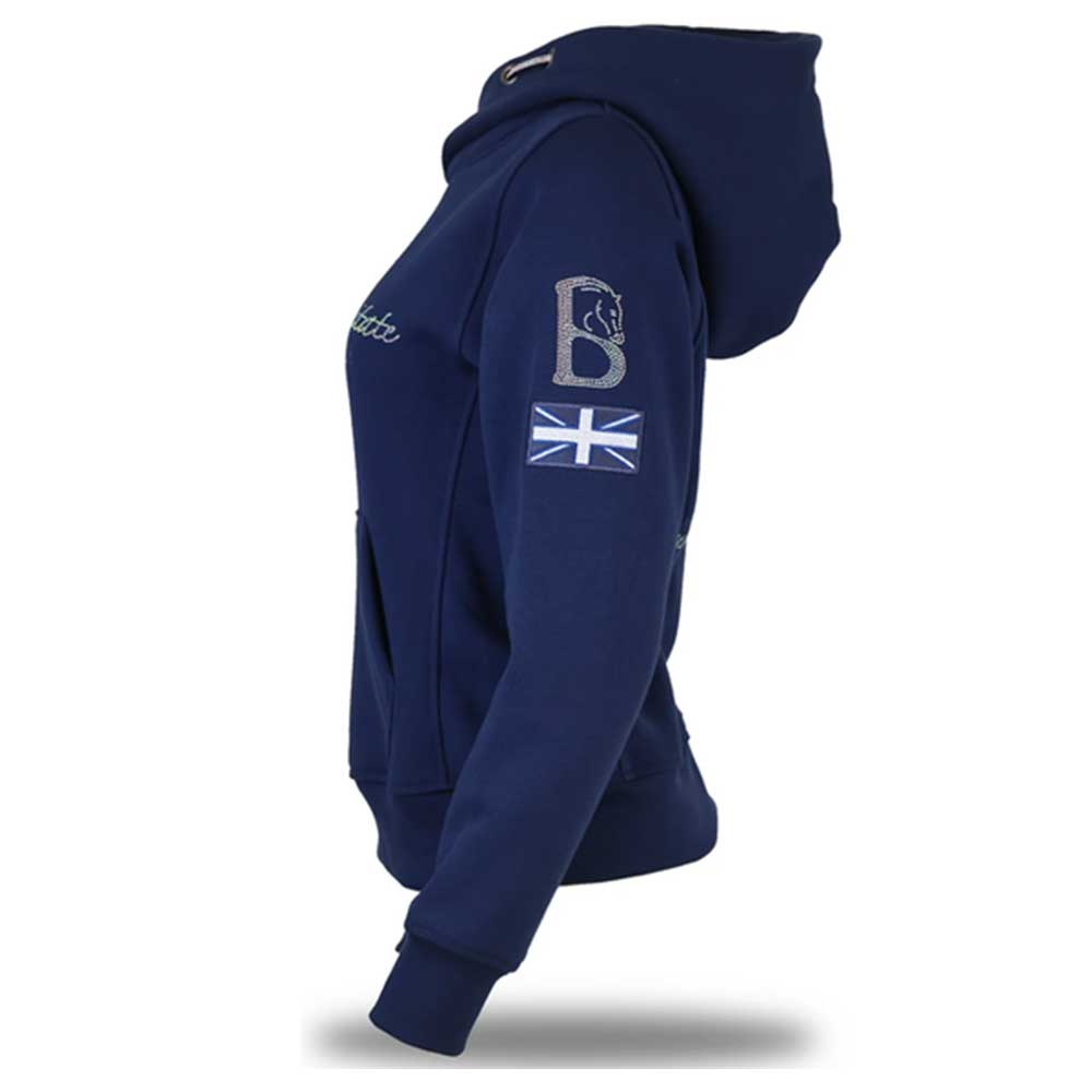 Bloomfields Kids Amelia Cross Necked Hoodie Navy & Silver Rhinestone