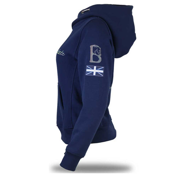 Bloomfields Kids Amelia Cross Necked Hoodie Navy & Silver Rhinestone
