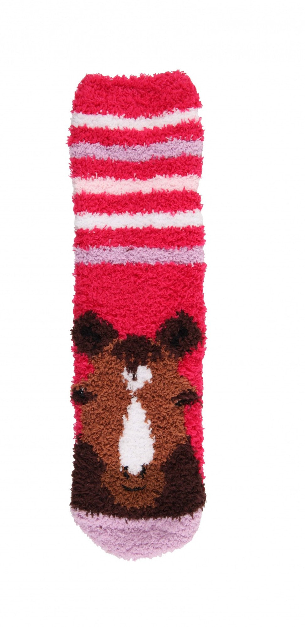 Platinum Wildfeet Fluffy Lounge Socks Ladies 4-8 Horse Print 1 Pair