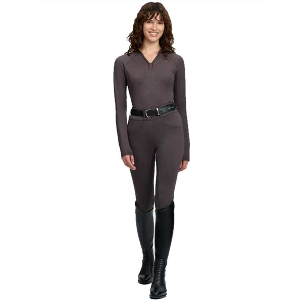 LeMieux Heritage Check Long Sleeve Base Layer Cocoa