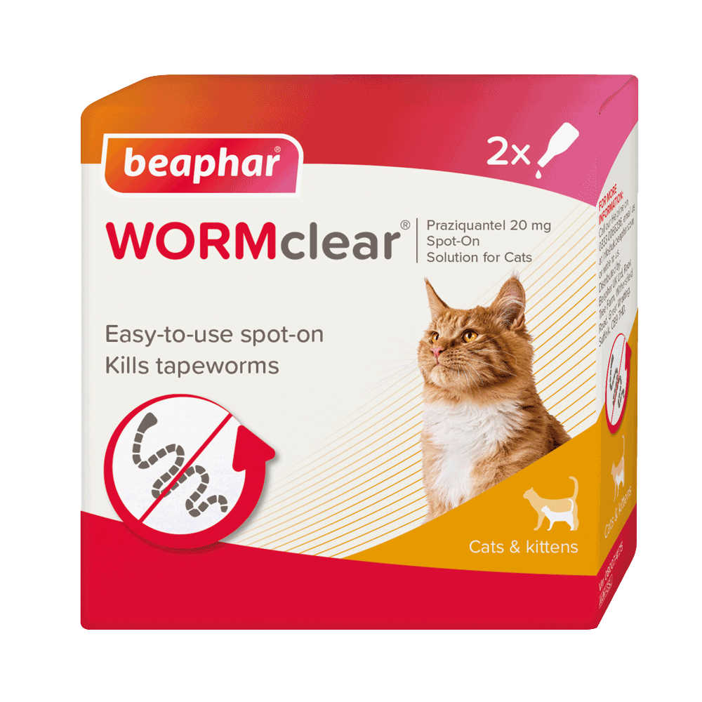 Beaphar WORMclear Spot On Solution For Cats 2 Pipettes