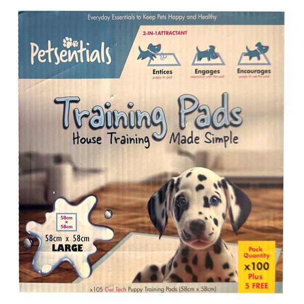 Petsentials Puppy Training Pads JUMBO 100 Pack (+5 Free!)