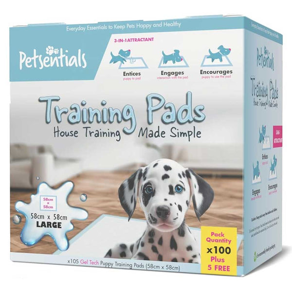Petsentials Puppy Training Pads JUMBO 100 Pack (+5 Free!)