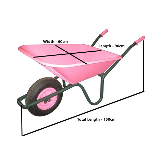 FORT Cosmo 90Ltr Pink Wheelbarrow