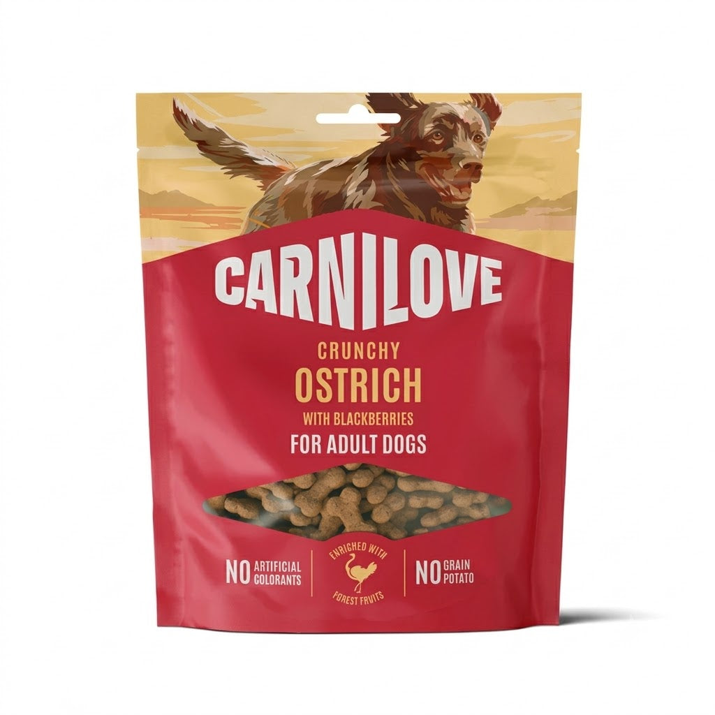 Carnilove Ostrich with Blackberries Crunchy Dog Treats 200g