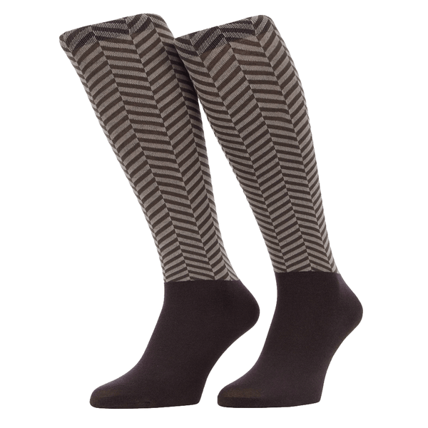 LeMieux Heritage Footsie Socks Herringbone Cocoa